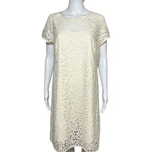 LOFT Cream Sheath Mini Dress 10 Raglan Sleeves New $98